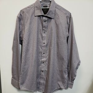 Joseph Jos. A. Bank Men's Travelers Reserve Checkered Button Up Size M brown gra